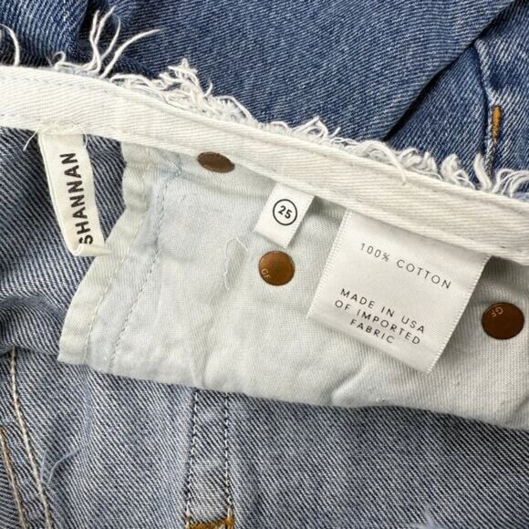 GRLFRND Shannan Raw Edge Cropped Jean In Show Down Blue Size 25 Made in USA - Picture 6 of 7